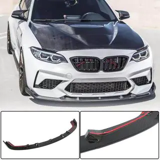 Front Bumper Lip V7 for F87 M2 Competition, Carbon photo 2