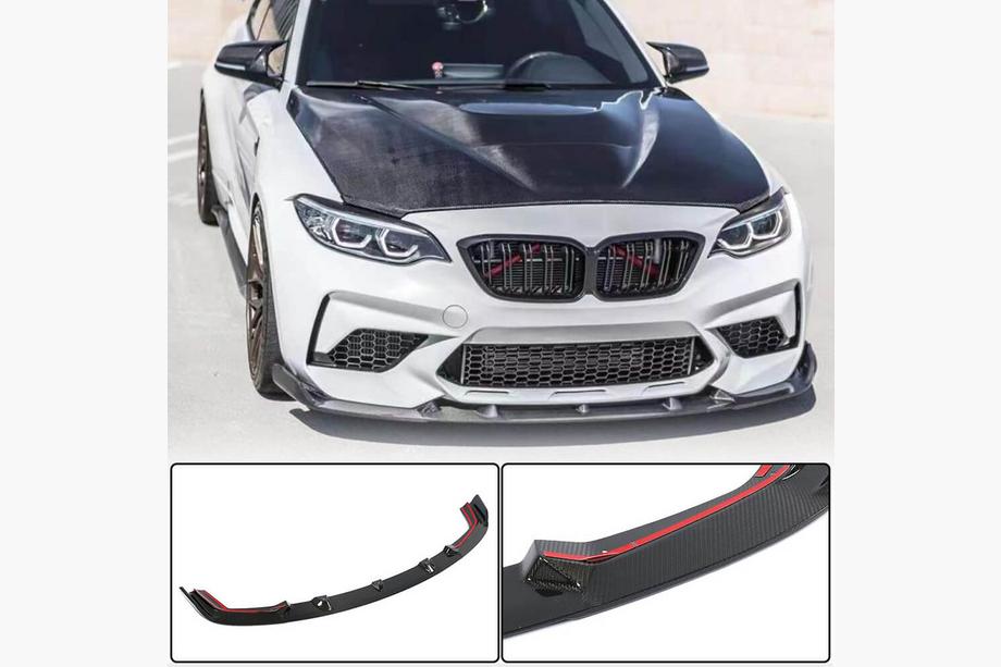 BMW 2 Series F22/F23 2014-2021 Front Bumper Lip V7 for F87 M2 Competition, Carbon Photo 2