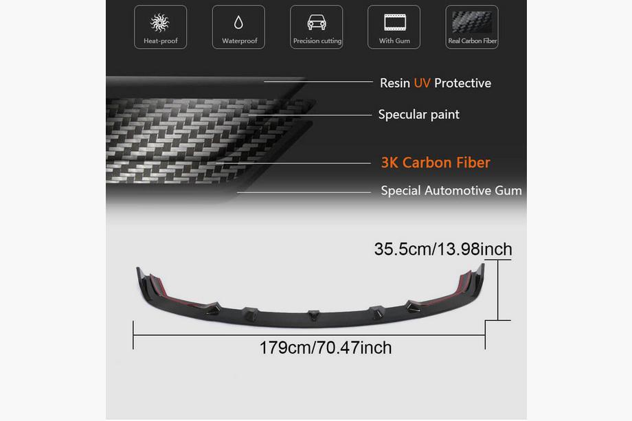 BMW 2 Series F22/F23 2014-2021 Front Bumper Lip V7 for F87 M2 Competition, Carbon Photo 6