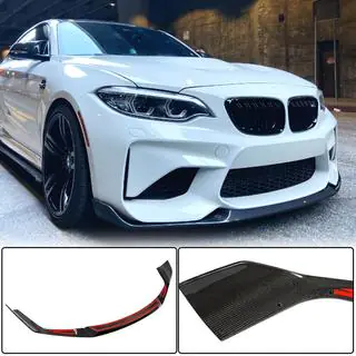Front Bumper Lip V4 for F87 M2 Competition, Carbon photo 1