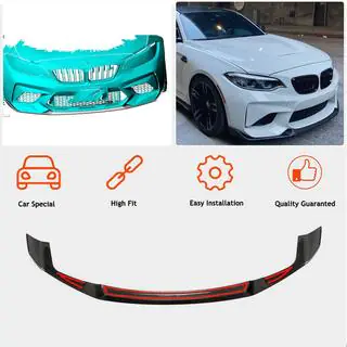 Front Bumper Lip V4 for F87 M2 Competition, Carbon photo 2