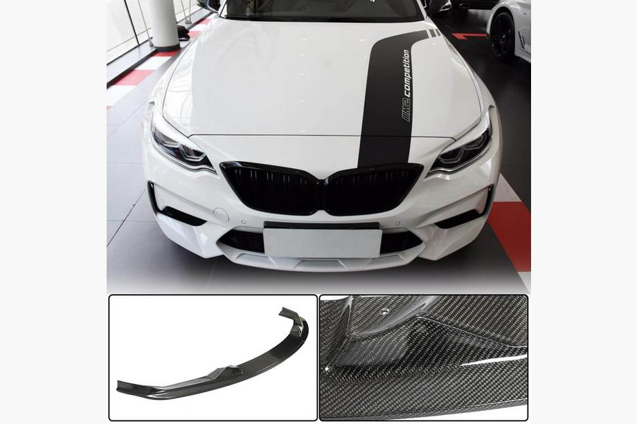 BMW 2 Series F22/F23 2014-2021 Front Bumper Lip V6 for F87 M2 Competition, Carbon Image