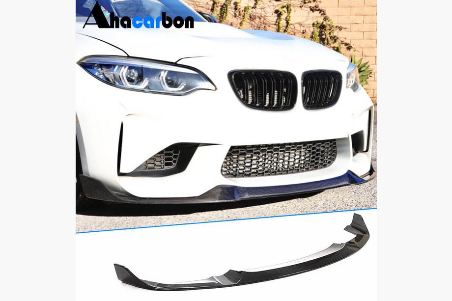 BMW 2 Series F22/F23 2014-2021 Front Bumper Lip V9 for F87, Carbon Photo 1