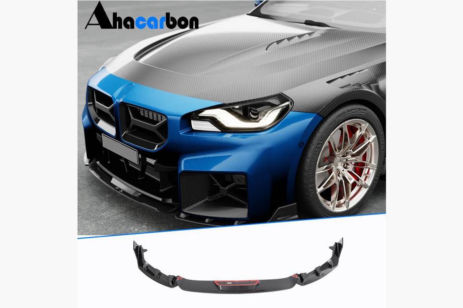 BMW 2 Series G42 2021- Front Bumper Lip V2 for G87, Carbon Image
