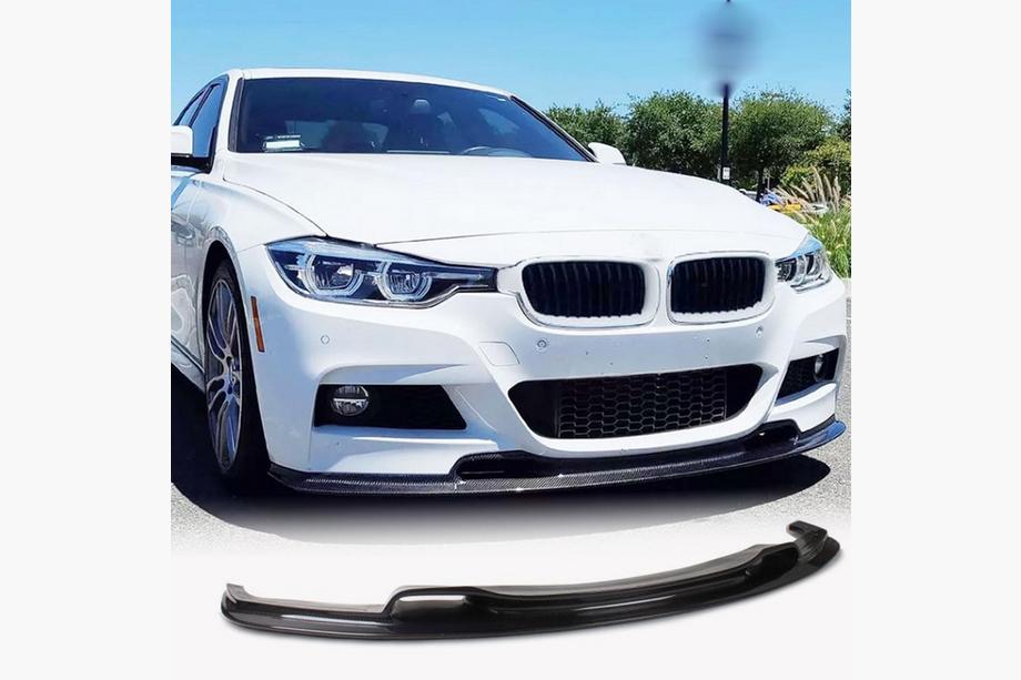 BMW 3 Series F30/F31 2012-2019 Front Bumper Lip V-Style for F30 M-Sport, Carbon Image