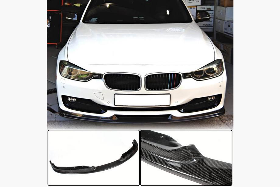 BMW 3 Series F30/F31 2012-2019 Front Bumper Lip Spoiler (for F30 Base 2012-2015, Carbon) Image