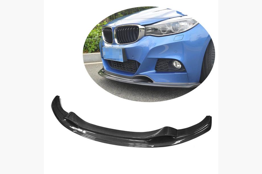 BMW 3 Series F34 2013–2020 Front Bumper Lip V-Style (for F34 M-Sport, Carbon) Image