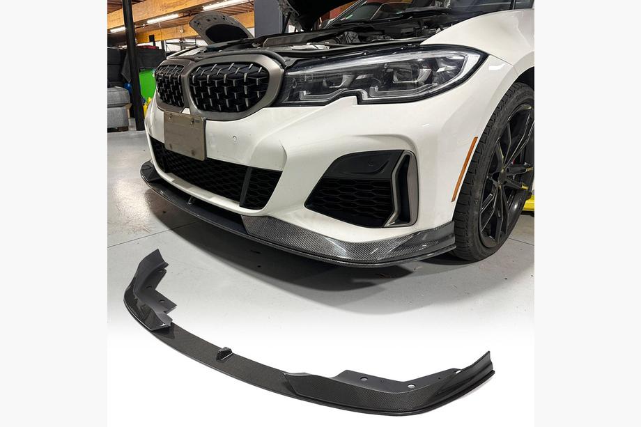 BMW 3 Series G20/G21 2018- Front Bumper Lip AC-Style (for M-Sport 2018-2022, Carbon) Photo 1