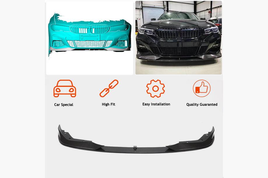 BMW 3 Series G20/G21 2018- Front Bumper Lip AC-Style (for M-Sport 2018-2022, Carbon) Photo 6