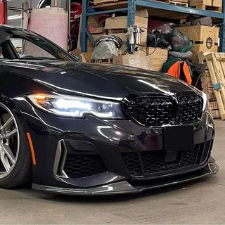 Front Bumper Lip V5 (for M-Sport 2018-2022, Carbon) BMW 3 Series G20/G21 2018- photo 2