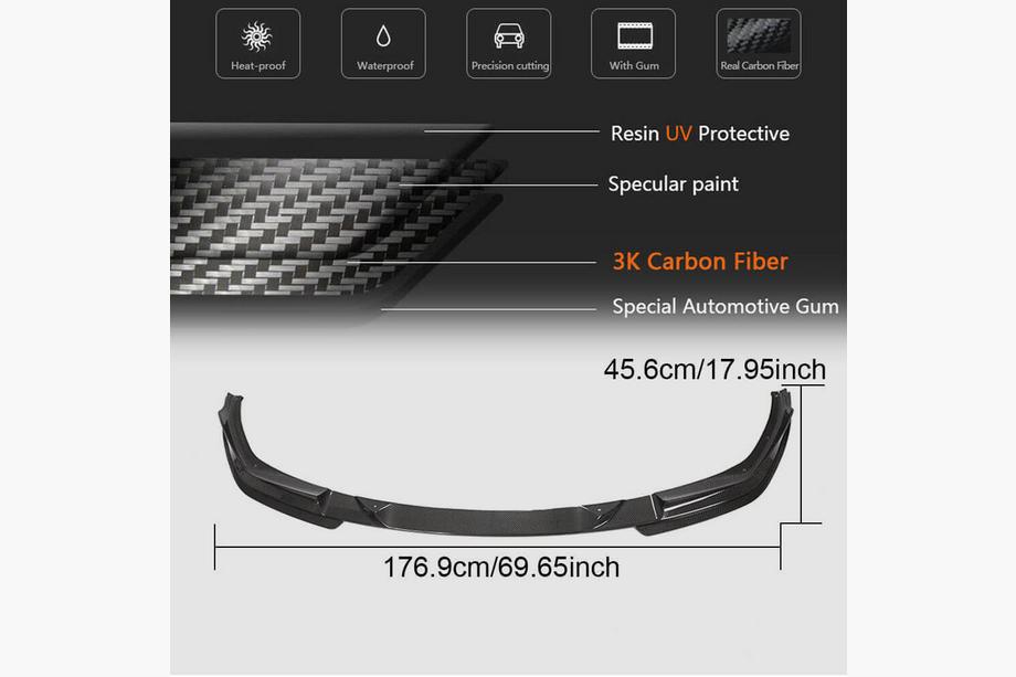 BMW 3 Series G20/G21 2018- Front Bumper Lip V7 for M-Sport 2018-2022 Carbon Photo 6
