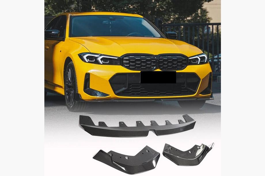 BMW 3 Series G20/G21 2018- Front Bumper Lip V3 for M-Sport 2022+ Carbon Image