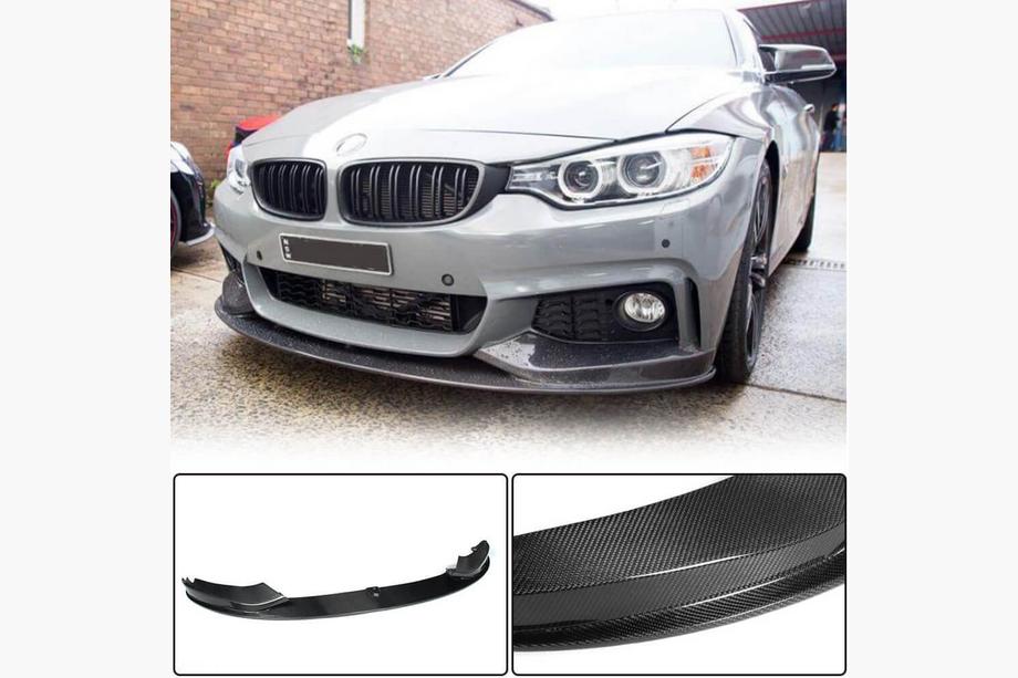 BMW 4 Series F32/F33/F36 2012-2020 Front Bumper Lip Carbon V4 (M-Sport) Image