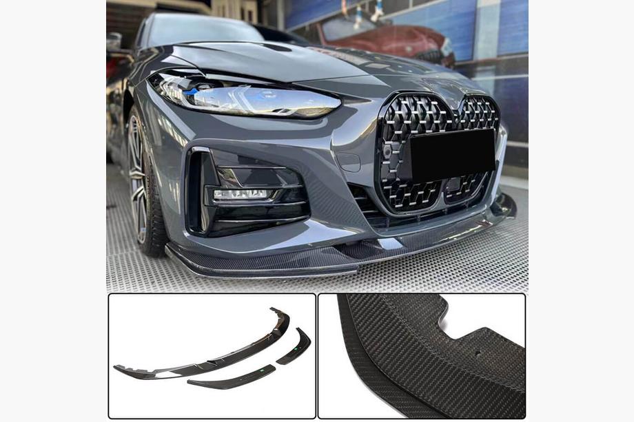 BMW 4 Series G22/23/26 2020- Front Bumper Lip V3 (for G22/G23 M-Sport, Carbon) Image