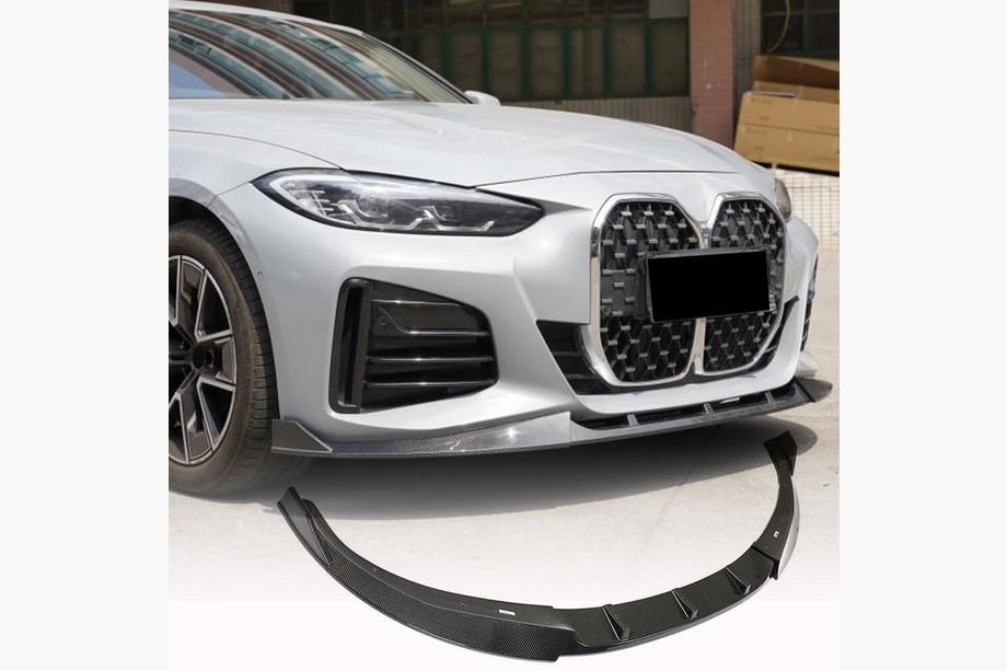 BMW 4 Series G22/23/26 2020- Front Bumper Lip V3 (for G26 M-Sport, Carbon) Photo 1