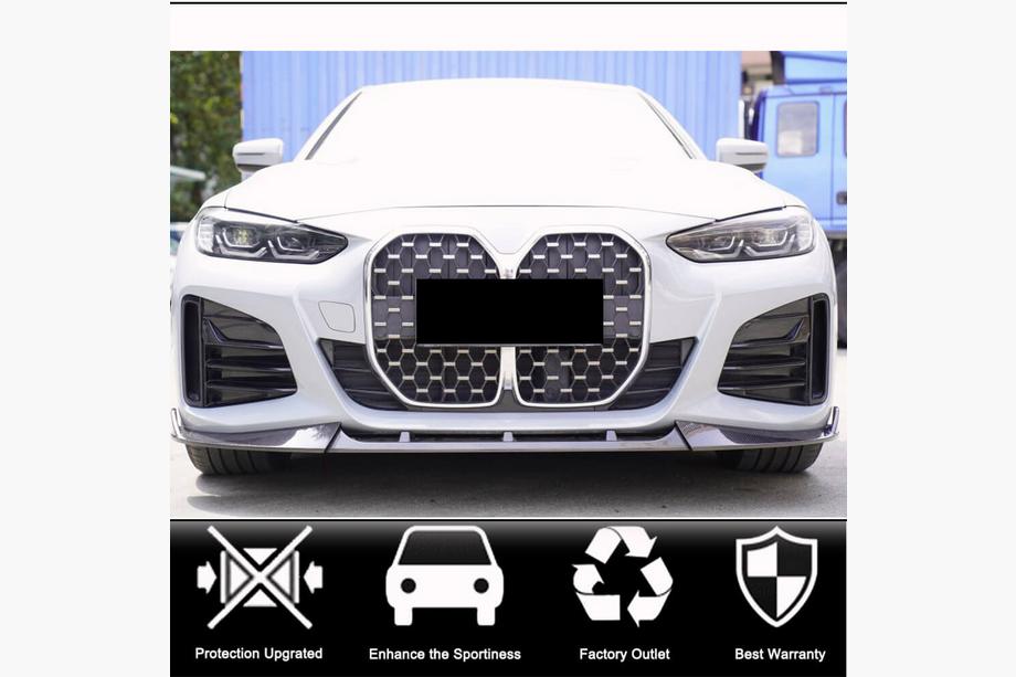 BMW 4 Series G22/23/26 2020- Front Bumper Lip V3 (for G26 M-Sport, Carbon) Photo 2