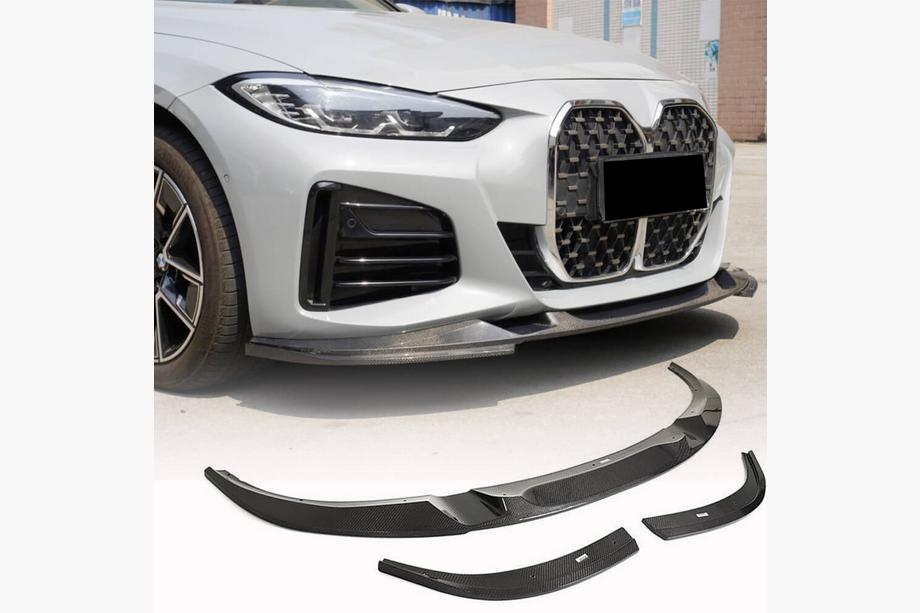 BMW 4 Series G22/23/26 2020- Front Bumper Lip V2 for G26 M-Sport, Carbon Photo 1