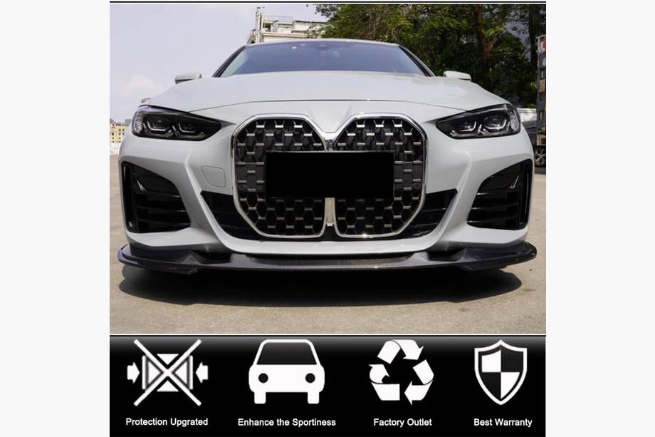 BMW 4 Series G22/23/26 2020- Front Bumper Lip V2 for G26 M-Sport, Carbon Photo 2