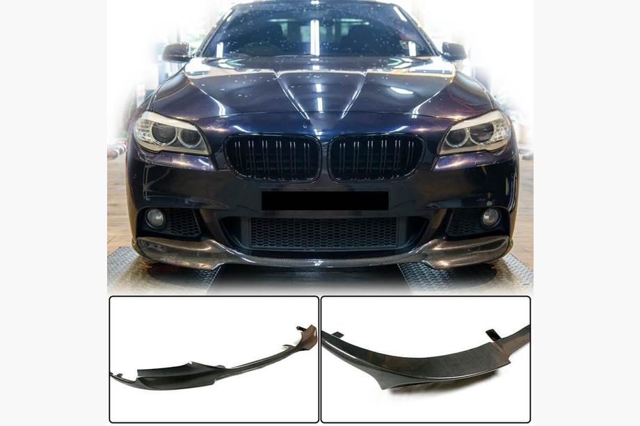 BMW 5 Series F10/F11 2010–2016 Front Bumper Lip V1 (for F10 M-Sport, Carbon) Image