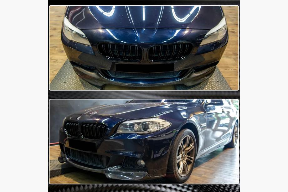 BMW 5 Series F10/F11 2010–2016 Front Bumper Lip Carbon V2 (M-Sport) Photo 3
