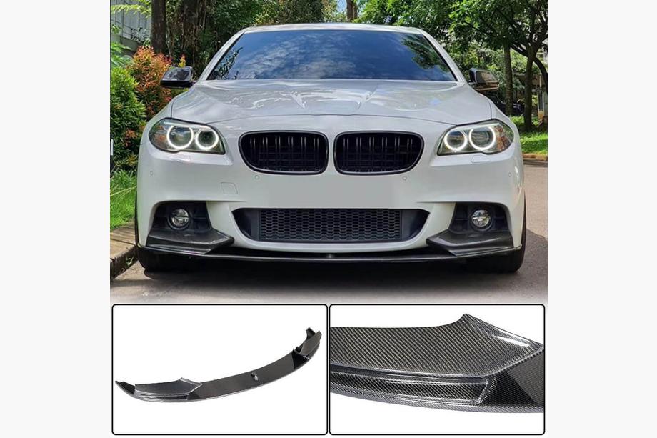 BMW 5 Series F10/F11 2010–2016 Front Bumper Lip V3 for F10 M-Sport, Carbon Image