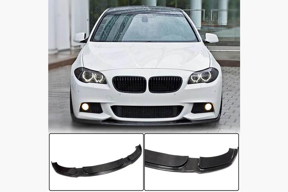 BMW 5 Series F10/F11 2010–2016 Front Bumper Lip V2 for F10 M-Sport, Carbon Image