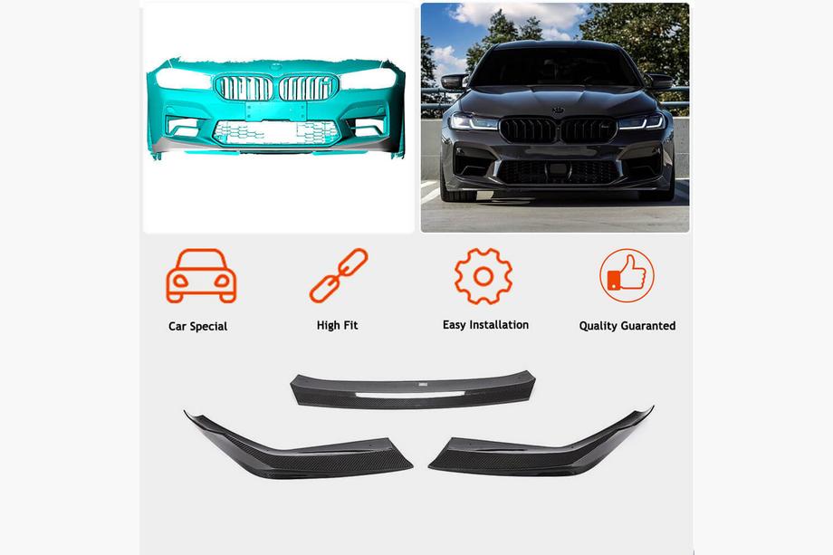 BMW 5 Series G30/G31 2017–2023 Front Bumper Lip V1 for M5 F90 2020-2024 Carbon Photo 2