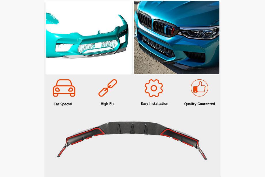 BMW 5 Series G30/G31 2017–2023 Front Bumper Lip V4 for M5 F90 2017-2020 Carbon Photo 2