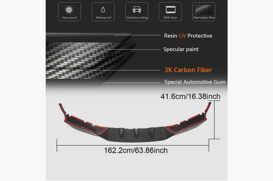 BMW 5 Series G30/G31 2017–2023 Front Bumper Lip V4 for M5 F90 2017-2020 Carbon Photo 6