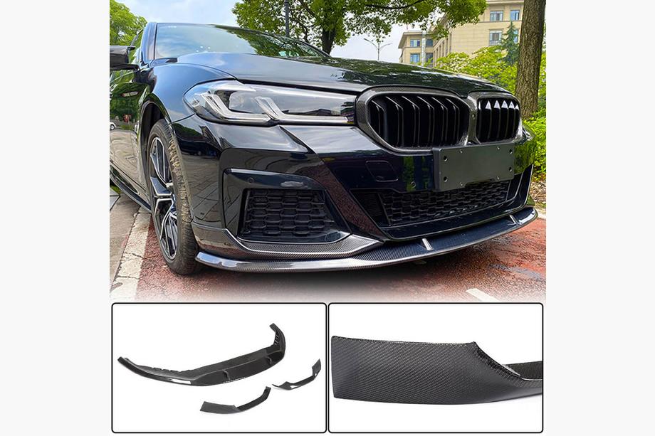 BMW 5 Series G30/G31 2017–2023 Front Bumper Lip V1 for M-Sport 2021-2024, Carbon Image