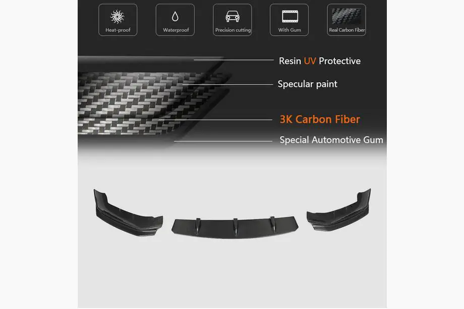 BMW 5 Series G30/G31 2017–2023 Front Bumper Lip V4 for M-Sport 2017-2020 Carbon Photo 5
