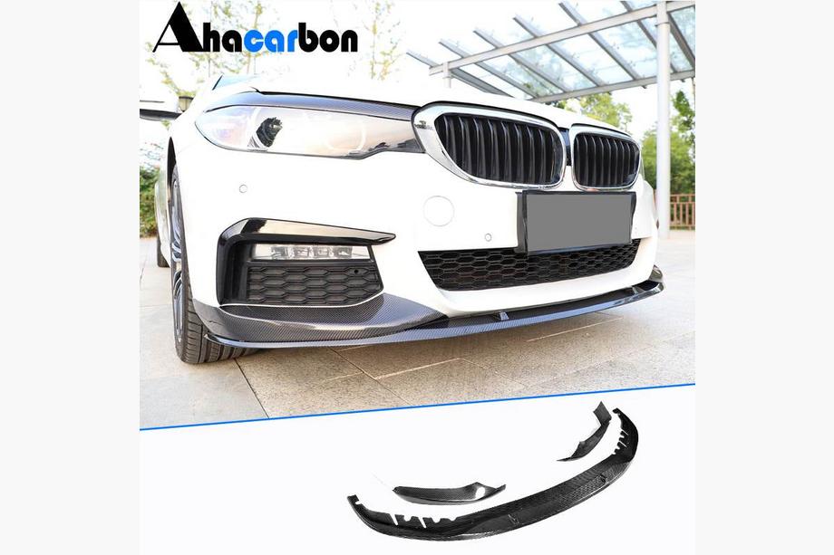 BMW 5 Series G30/G31 2017–2023 Front Bumper Lip V6 for M-Sport 2017-2020 Carbon Image