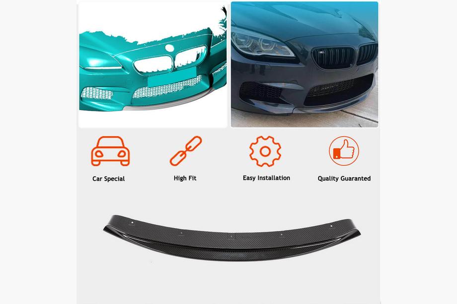 BMW 6 Series F12/F13/F06 2011-2018 Front Bumper Lip V2 for M6, Carbon Photo 2