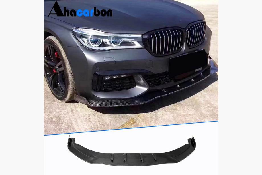 BMW 7 Series G11/G12 2015-2022 Front Bumper Lip V2 for M-Sport 2016-2019, Carbon Photo 1