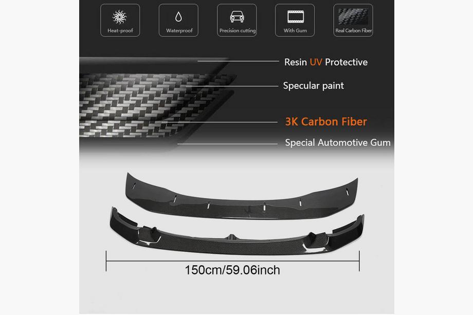 BMW 4 Series F32/F33/F36 2012-2020 Front Bumper Lip V1 for F82/F83, Carbon Photo 5