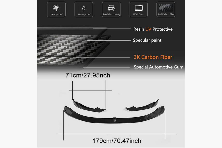 BMW 4 Series F32/F33/F36 2012-2020 Front Bumper Lip V3 for F82/F83, Carbon Photo 5