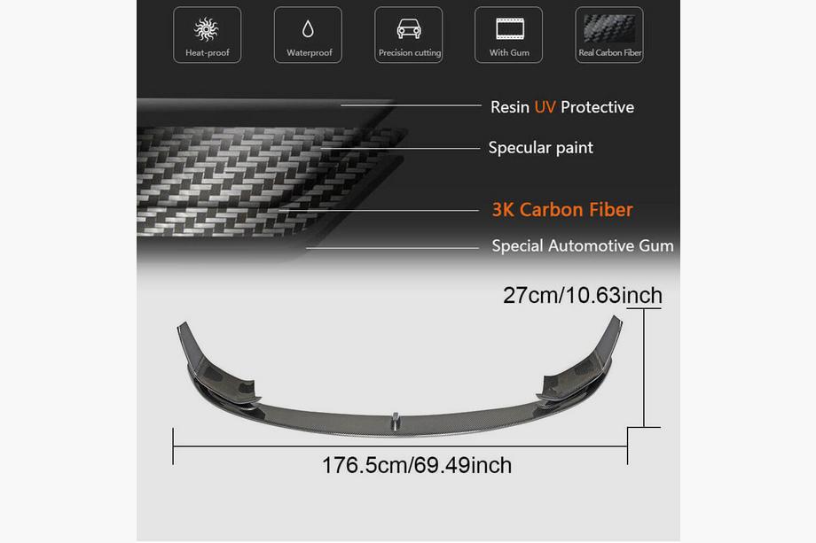 BMW 3 Series F30/F31 2012-2019 Front Bumper Lip V13 (for F80, Carbon) Photo 5