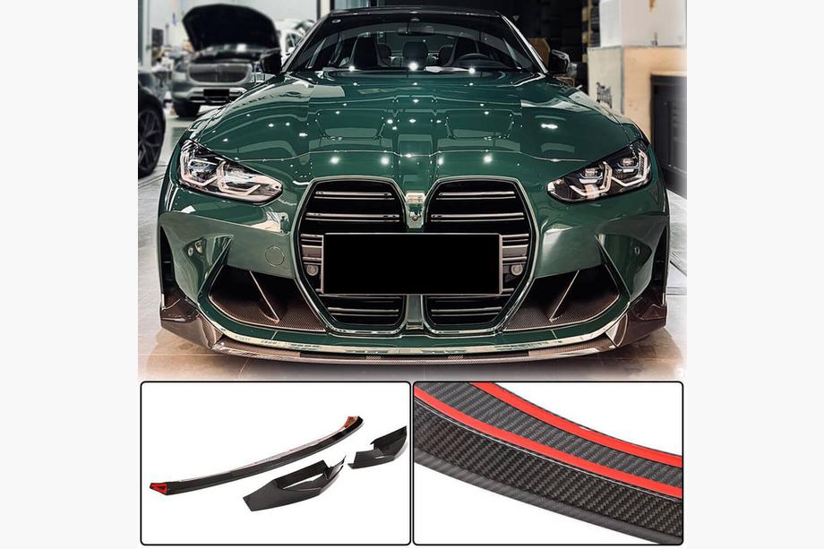 BMW 3 Series G20/G21 2018- Front Bumper Lip V3 (for G80, Carbon) Image