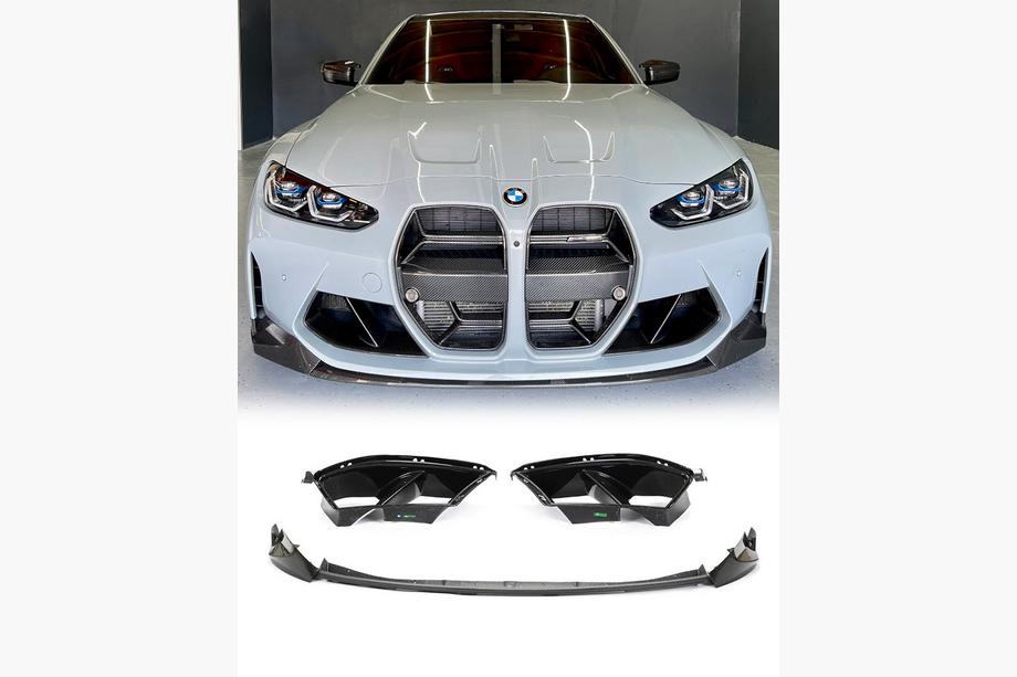 BMW 4 Series G22/23/26 2020- Front Bumper Lip V4 for G82/G83, Carbon Image