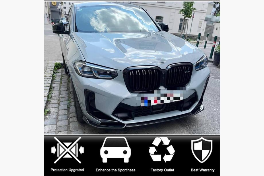 BMW X3 G01 2018- Front bumper lip (for F97 2022-2024, Carbon) Photo 2