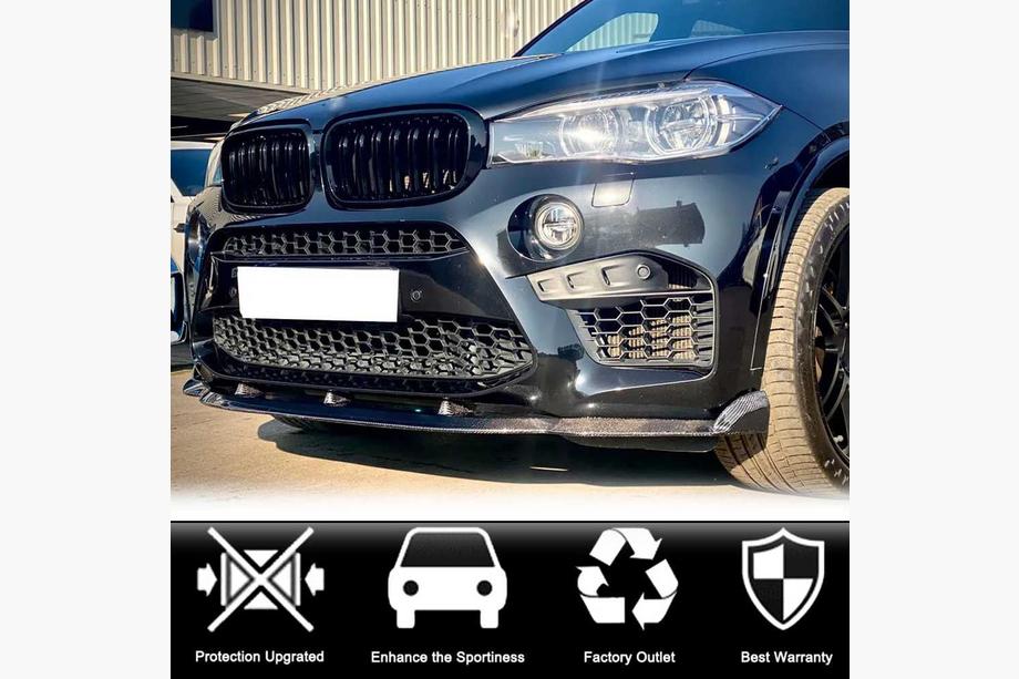 BMW X6 F16 2014-2019 Front Bumper Lip V3 for F86, Carbon Photo 4