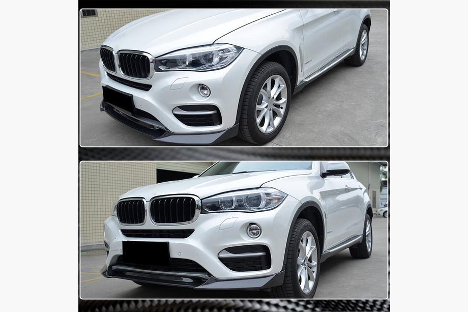BMW X6 F16 2014-2019 Front Bumper Lip V2 Add-on (for Base, Carbon) Photo 4