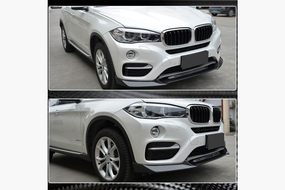 BMW X6 F16 2014-2019 Front Bumper Lip V2 Add-on (for Base, Carbon) Photo 5