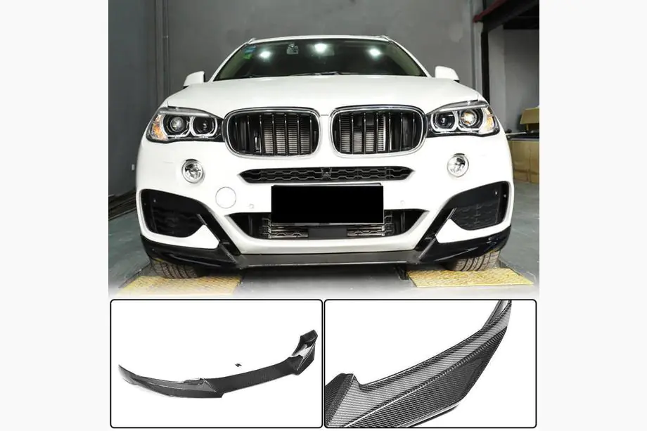 BMW X6 F16 2014-2019 Front Bumper Lip (for M-Sport, Carbon) Image