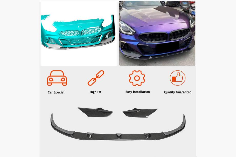 BMW Z4 (G29) 2018- Front Bumper Lip V5 (for M-Sport, Carbon) Photo 2