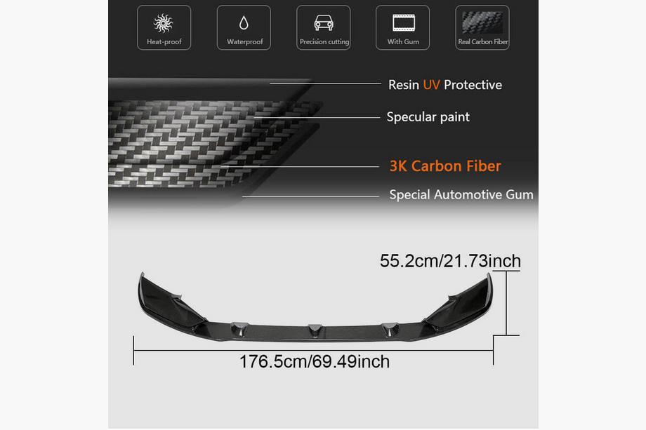 BMW Z4 (G29) 2018- Front Bumper Lip V5 (for M-Sport, Carbon) Photo 6