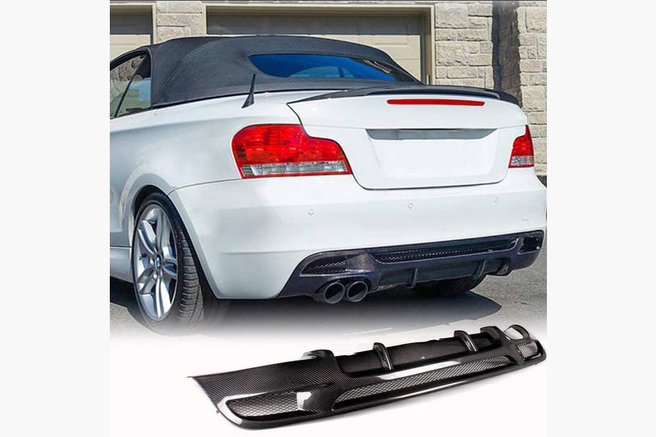 BMW 1 Series E81/E82/E87/E88 2004-2011 Rear Bumper Diffuser V1 for E82/E88 M-Sport, Carbon Image