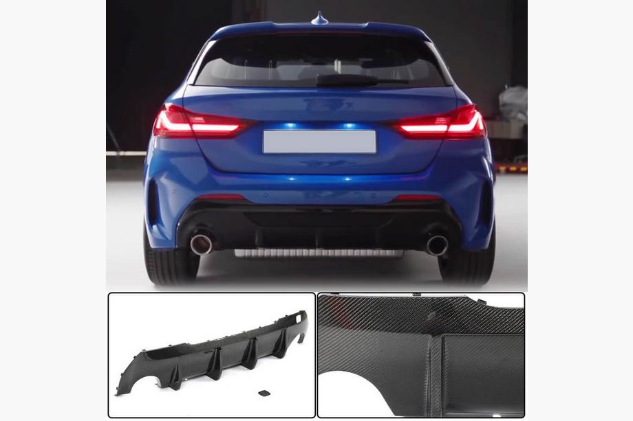 BMW 1 Series F40 2019-2024 Rear Bumper Diffuser (for M-Sport, Carbon) Photo 1