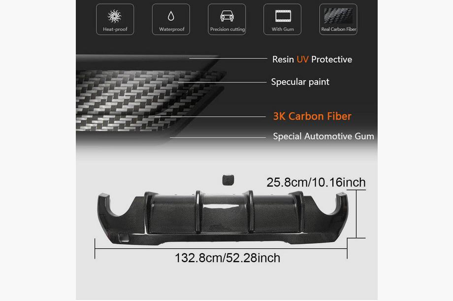 BMW 1 Series F40 2019-2024 Rear Bumper Diffuser (for M-Sport, Carbon) Photo 4