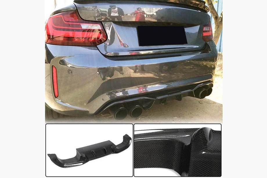 BMW 2 Series F22/F23 2014-2021 Rear Diffuser V4 for F87 M2/M2C, Carbon Image